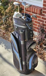 Golf Bag With Callaway, Taylor Made And Adam's Golf Clubs