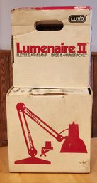 RARE New Old Stock LUXO Lumenaire II Red Mid Century Modern Desk Lamp