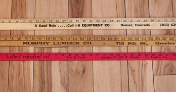 Vintage Trio Of Ruler Yardsticks Colorado Businesses