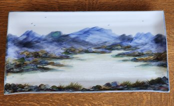 Vintage Highland Stoneware Landscape Serving Platter