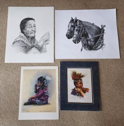 (4) Vintage GLORIA CLAY Signed And Numbered Lithograph Prints
