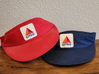 (2) Vintage CITGO Oil And Gas Hipster Visors #A2