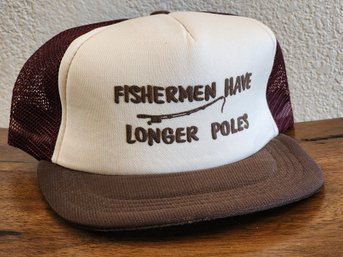 Vintage FISHERMAN HAVE LONGER POLES Snapback Hipster Hat Cap #A8