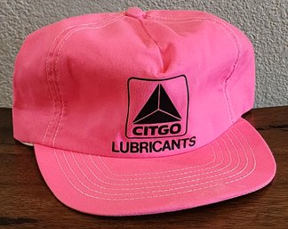Vintage Pink CITGO Lubricants Oil And Gas Hipster Snapback Cap Hat #A9