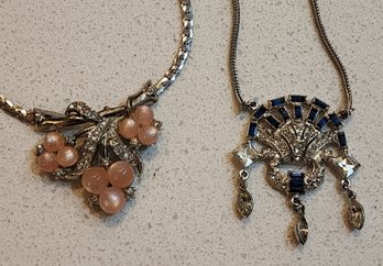 (2) Vintage Costume Jewelry Necklaces With Pendants #A33