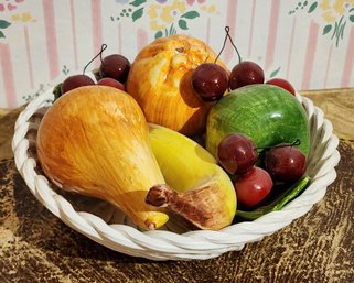 Vintage Made In Italy Ceramic Bowl Of Fruit Home Decor