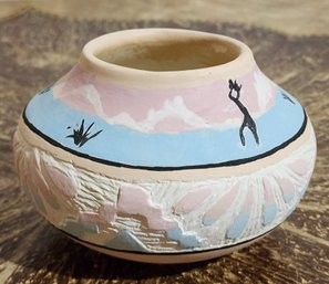 Vintage Ceramic Native American Style Pottery Vessel