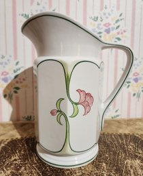 Vintage Made In Italy Handpainted Ceramic Beverage Pitcher