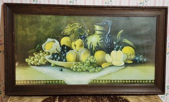 Vintage Framed Fine Art Framed Print Of A Fruit Bowl