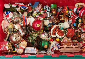 Large Tote Of Christmas Ornaments
