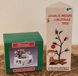 CHARLIE BROWN CHRISTMAS Tree And Skater's Waltz Musical Box