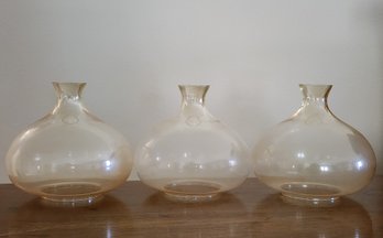 (3) Vintage Glass Hurricane Style Shades