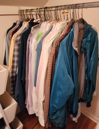 Assortment Of Men's Shirts And Sweaters