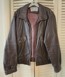 Vintage WILLIAM BARRYS STRUGGLE GEAR Artificial Leather Bomber Style Jacket