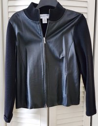 Women's Size Medium PENDLETON Leather And Merino Wool Sweater