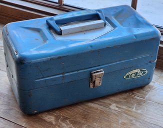 Vintage OLD PAL Metal Tackle Box Tool Box Metal Storage