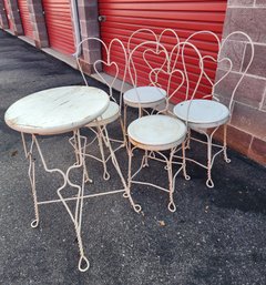 Vintage Ice Cream Parlor Table And Chair Set