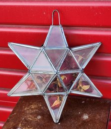 Vintage Metal And Glass Star Style Hanging Accent