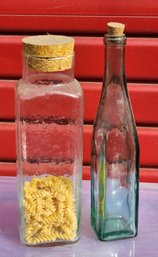 (2) Glass Decor Bottles
