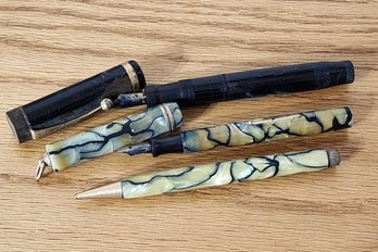 Group Of Vintage Fountain Pens And Pencil