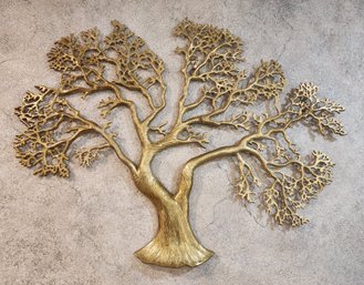 Large Mid Century Modern Brass LARGE TREE Wall Accent