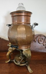 Antique Copper And Brass Coffee Teapot Percolator