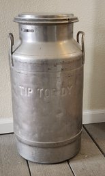 Vintage TIP TOP Stainless Steel Milk Can Farmhouse Decor