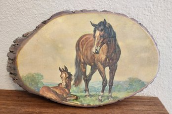 Vintage Wood Wall Accent Horse Theme Art Creation