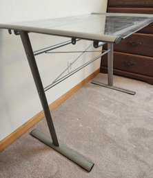 Vintage Metal And Glass Modern Style Office Desk