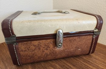 Vintage Suitcase Carryon Selection Filled With Sewing Essentials