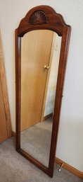 Vintage Full Length Standing Floor Mirror Wood Carved Frame