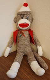 Vintage Christmas Monkey Stuffed Plush Animal
