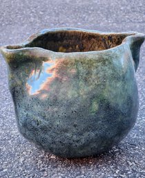 Vintage Handmade Folk Art Pottery Vessel