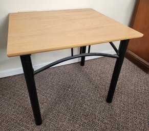Vintage Metal Table With Wooden Top