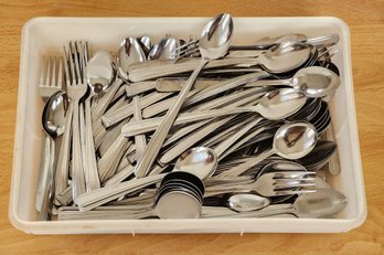Large Assortment Of Chrome Plated Stainless Steel Flatware
