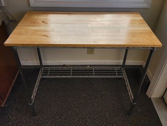 Wood And Metal Combo Utility Table