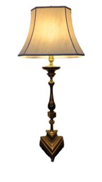 Vintage Mid Century Modern Triangular Base HEAVY Brass Table Lamp 50' Tall