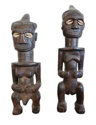 Vintage Mid Century Modern AFRICA Origin Wooden Carved Fetish Figures