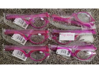 (6) Brand New FLIP LENS Magnifier Makeup Glasses By GIFTCRAFT