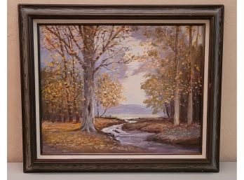 SIGNED Vintage Fine Art Oil Painting By D. BRECHBILL