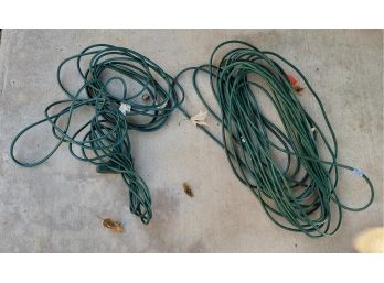 (2) Green Colored Extension Cords