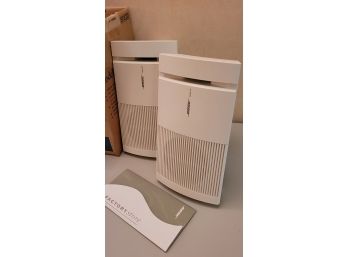 Vintage Set Of BOSE Model 100 White Speakers With Original Box