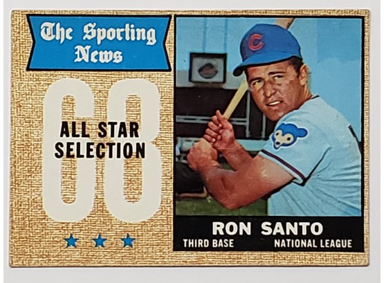 1968 Topps All-Star Ron Santo Baseball Card Chicago Cubs #1093