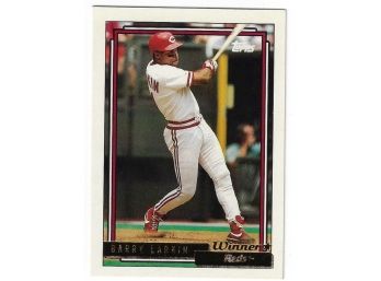 1992 Topps Gold Winner Barry Larkin Baseball Card Cincinnati Reds