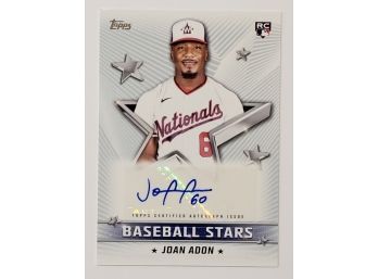2022 Topps Baseball Stars Auto Joan Adon RC Rookie Baseball Card Washington Nationals