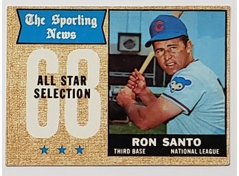 1968 Topps All-Star Ron Santo Baseball Card Chicago Cubs