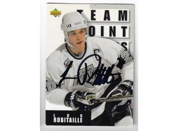 1993 - 94 Upper Deck Luc Robitaille Hand Signed Hockey Card LA Kings (No COA)