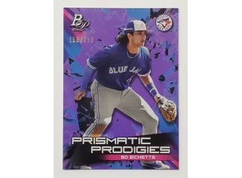 2019 Bowman Platinum Prismatic Prodigies Insert Bo Bichette Purple Parallel #'d /250 Prospect Card Blue Jays