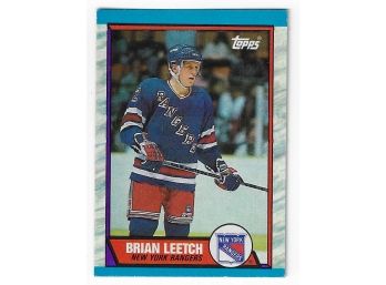 1989 Topps Brian Leetch Rookie Hockey Card New York Rangers