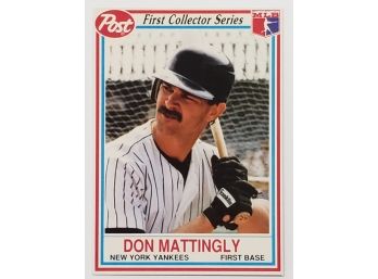 1990 Post Cereal Don Mattingly Baseball Card NY Yankees
